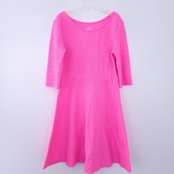 SO Girls Bubblegum Pink Dress Short Sleeve Fit & Flare Size 10 Dress, Textured - Picture 1 of 5